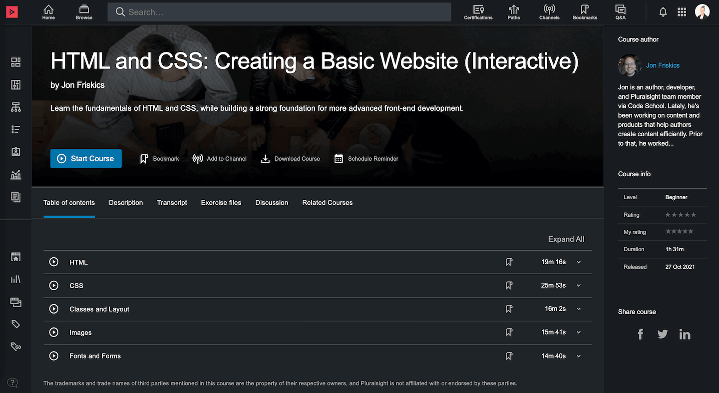 Interactive courses